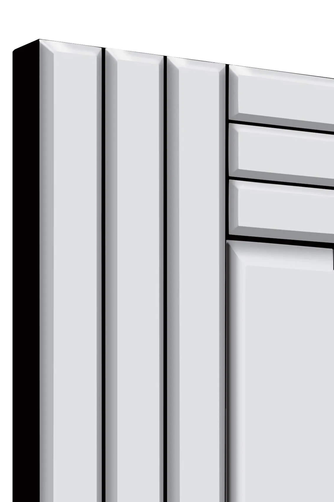 MirrorOutlet Cheval Triple-Bevel Free Standing Mirror 170 x 58 CM 5ft7 x 1ft11 in Silver 4