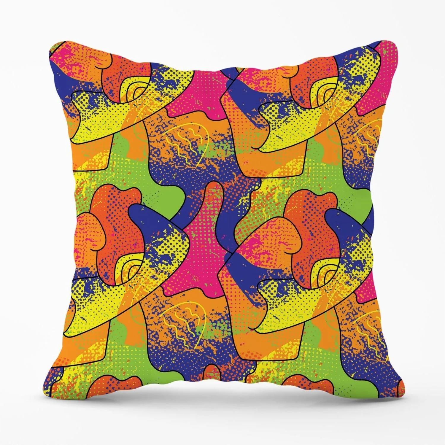 Warren Reed - Designer Bright Abstract Pattern Outdoor Cushion in Yellow