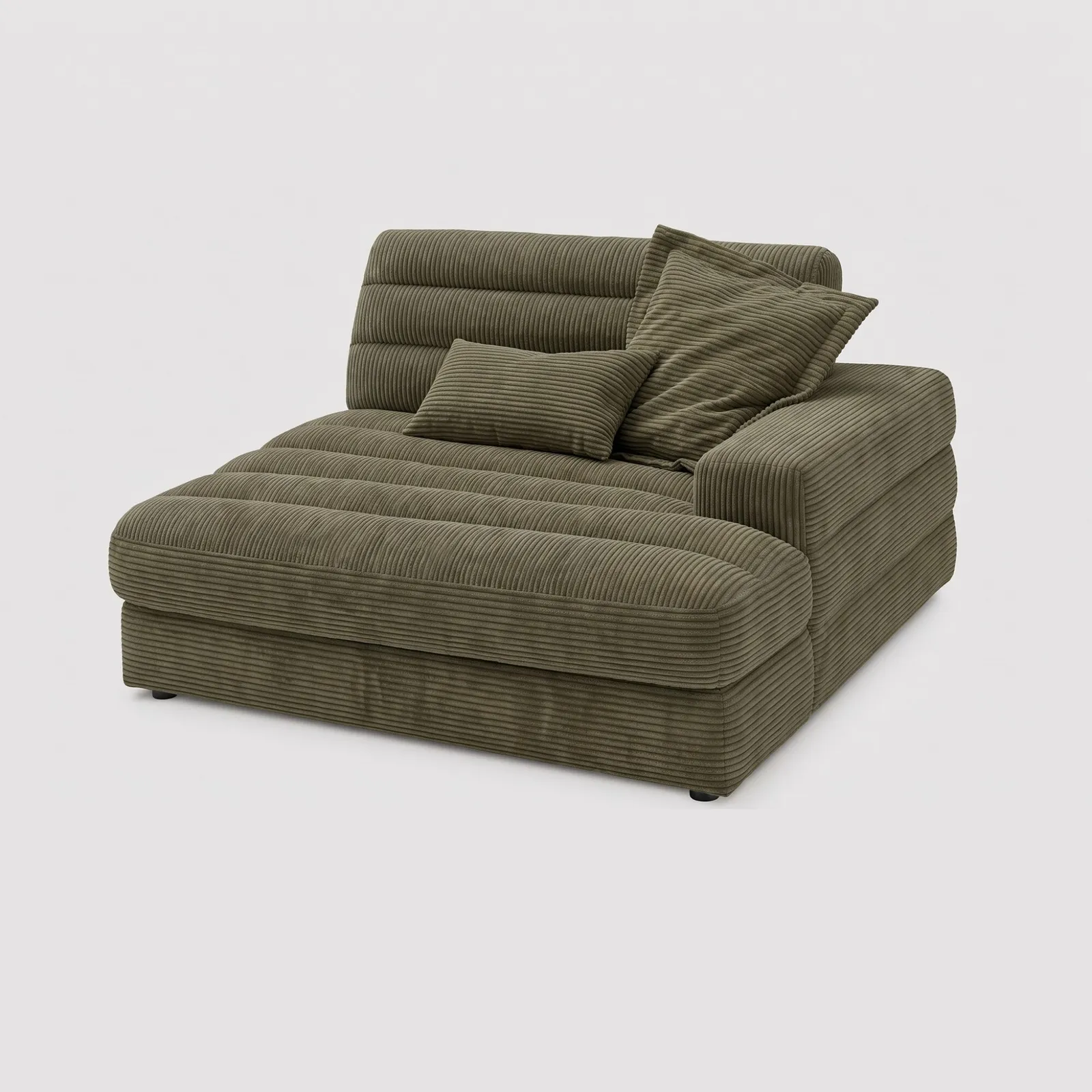 Twain Longchair Armrest Right Modular Sofa, Green Fabric | Barker & Stonehouse 1