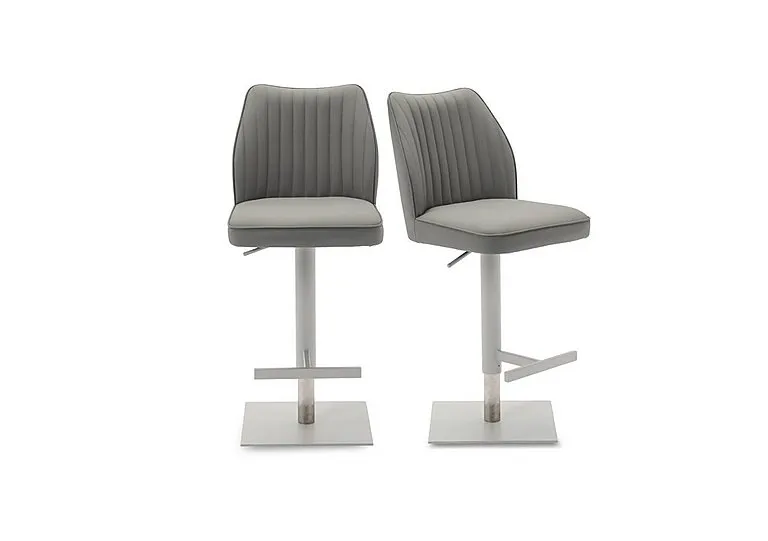 Fumo Pair of Faux Leather Swivel Bar Stools