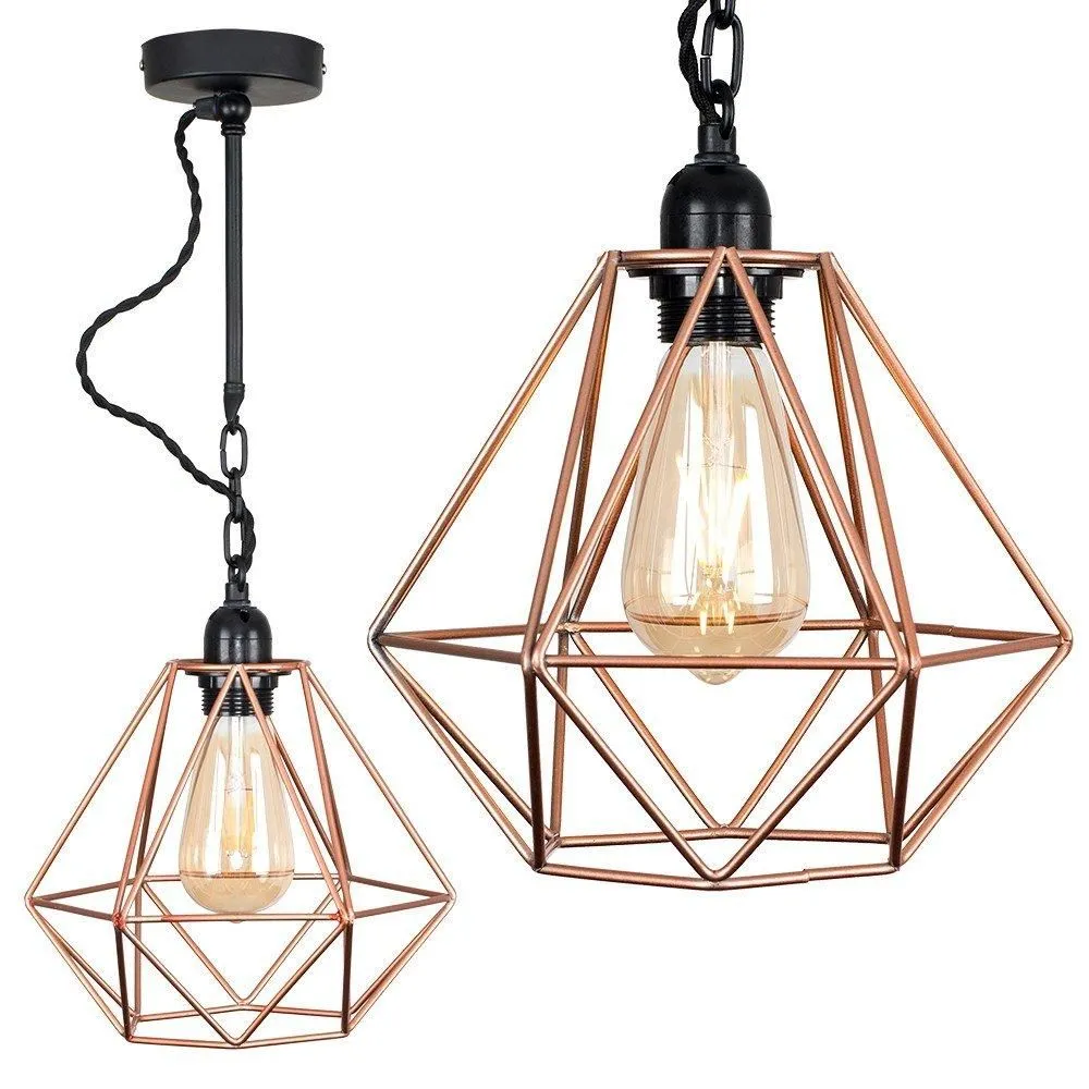 ValueLights Huber Industrial Black Ceiling Light Pendant