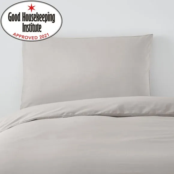 Non Iron Plain Dye Silver Box Pillowcase
