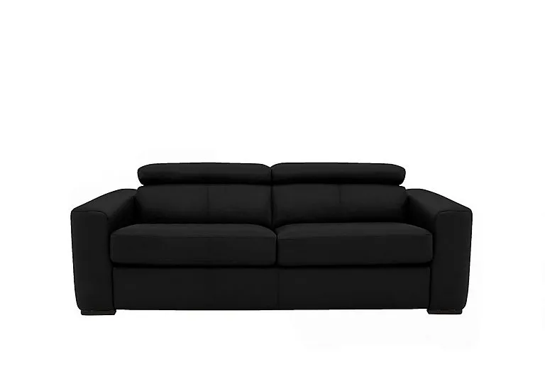 Infinity 3 Seater Leather Sofa - Classic Black