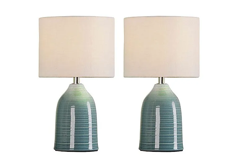 Pair of Penny Duck Egg Table Lamps