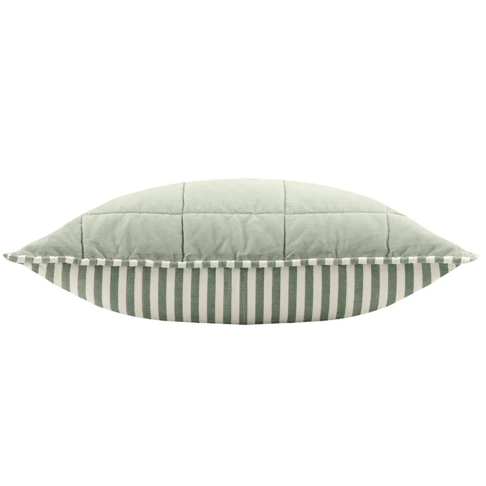 Yard Hebden Striped 100% Cotton Cushion in Green 5