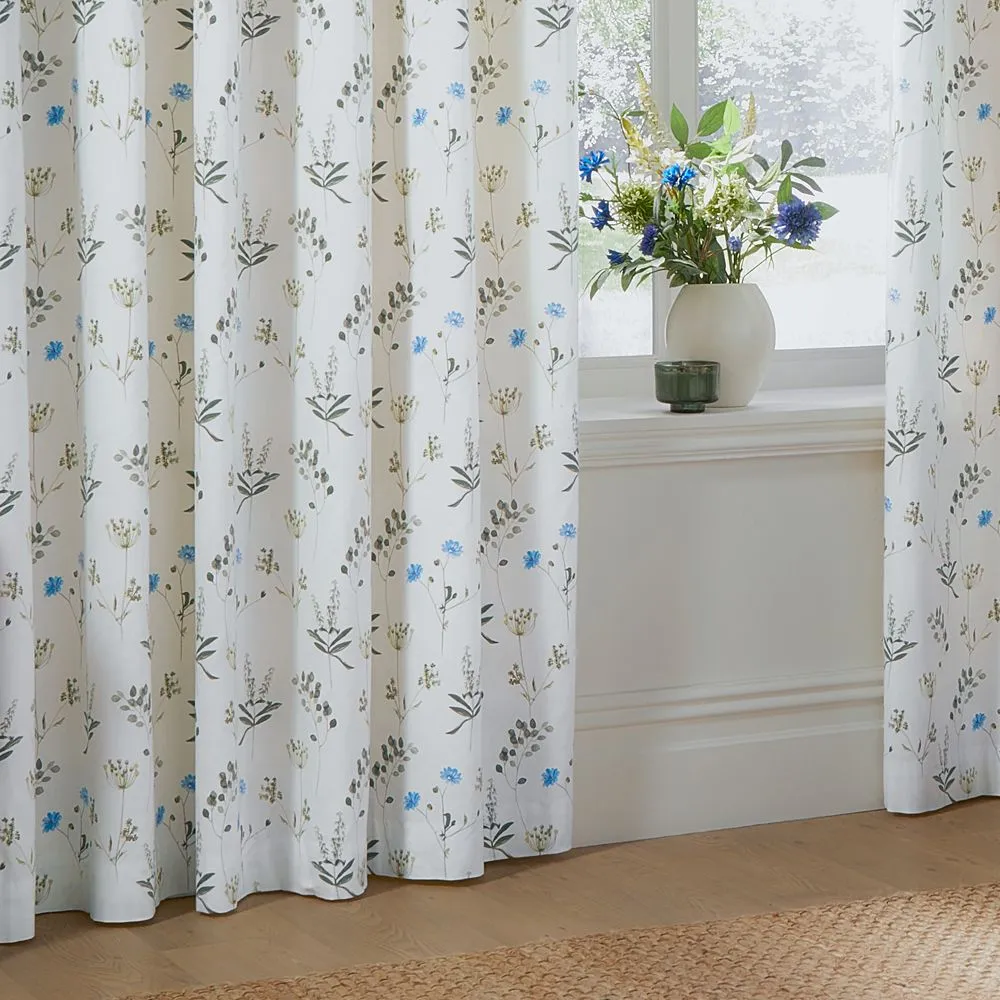 Wylder Meadow 100% Cotton Floral Eyelet Curtain Pair in White 4