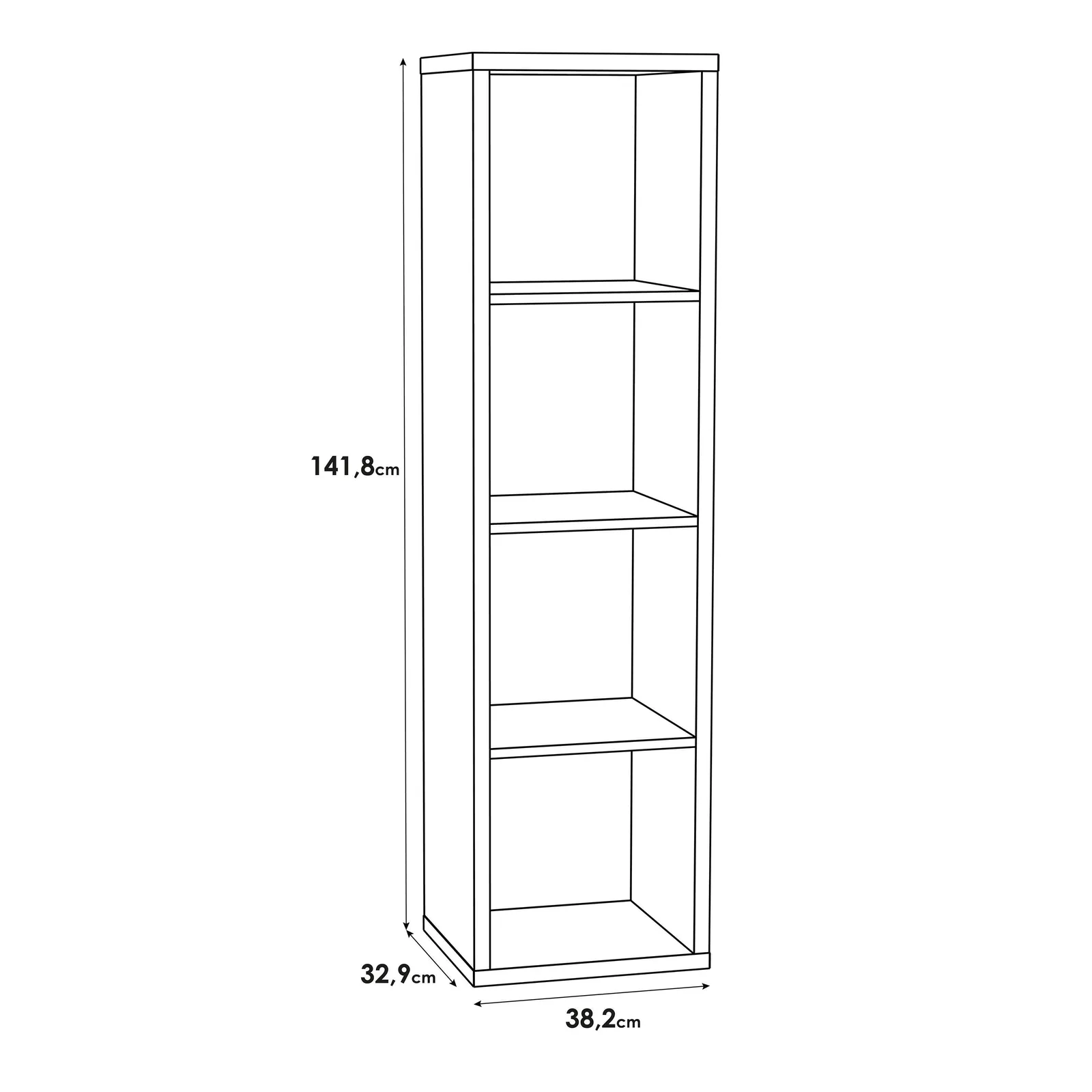 Furniture To Go Mauro 3 Shelves Storage Unit in in Light Oak 5