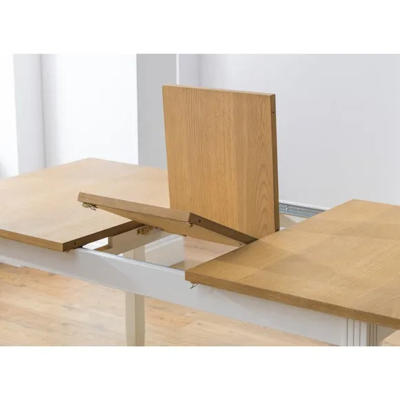 Davenport 4-6 Seater Rectangular Extendable Dining Table, Off White 5