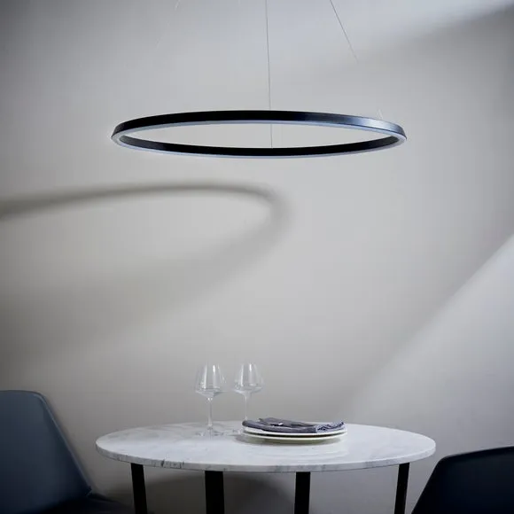Return - Vogue Wheeler Integrated LED Hoop Ceiling Light, Black 4