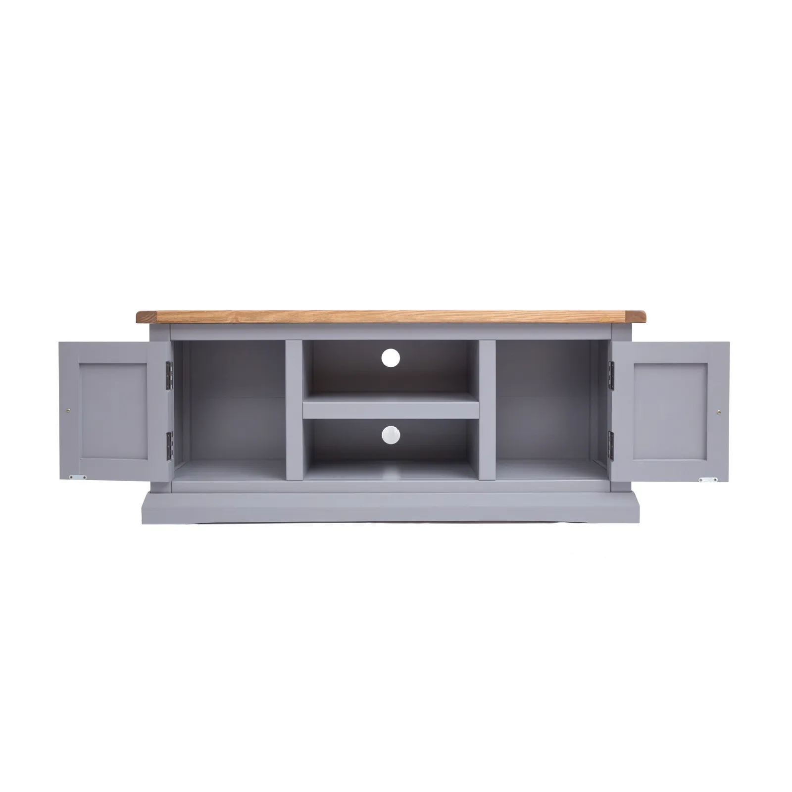 Cabinet Bits Rocca Grey 2 Door TV Cabinet Brass Knob 4