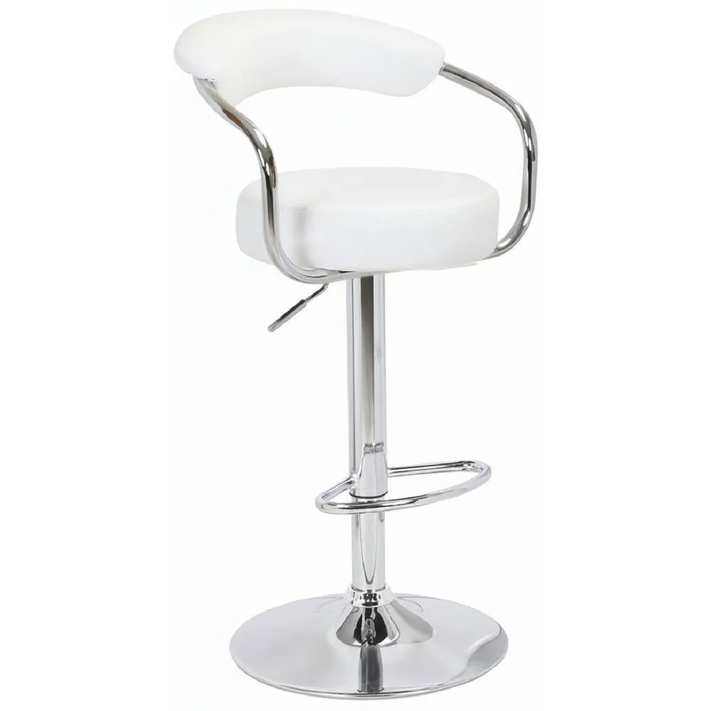 netfurniture Berty Breakfast Bar Stool White Cushioned Padded Seat & Backrest