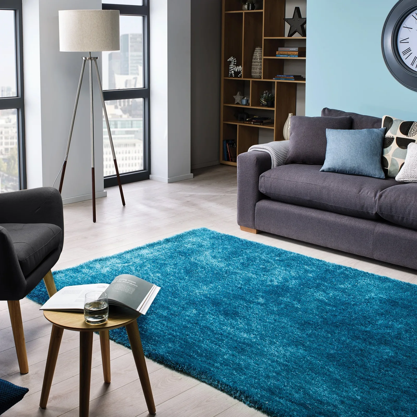 Indulgence Shaggy Rug Blue