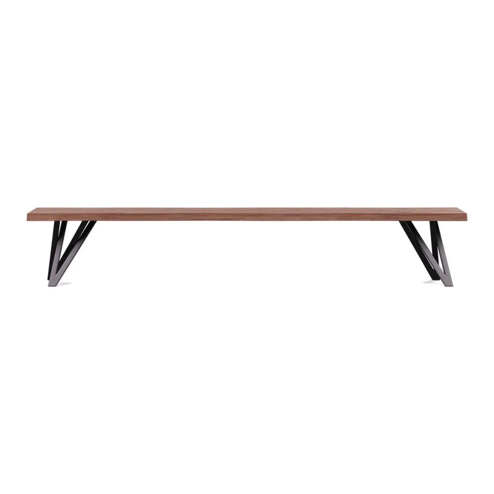 Heal's Vienna Bench 240x35cm Oiled Walnut Natural Edge Filled 1