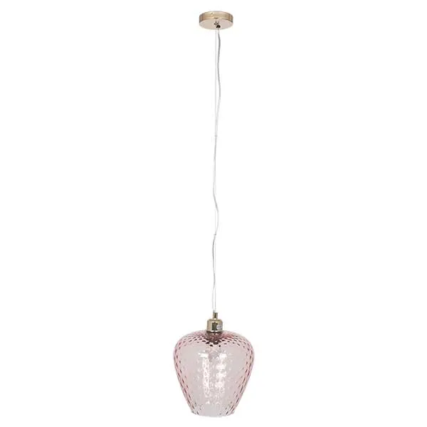 Textured Glass Pendant  Blush
