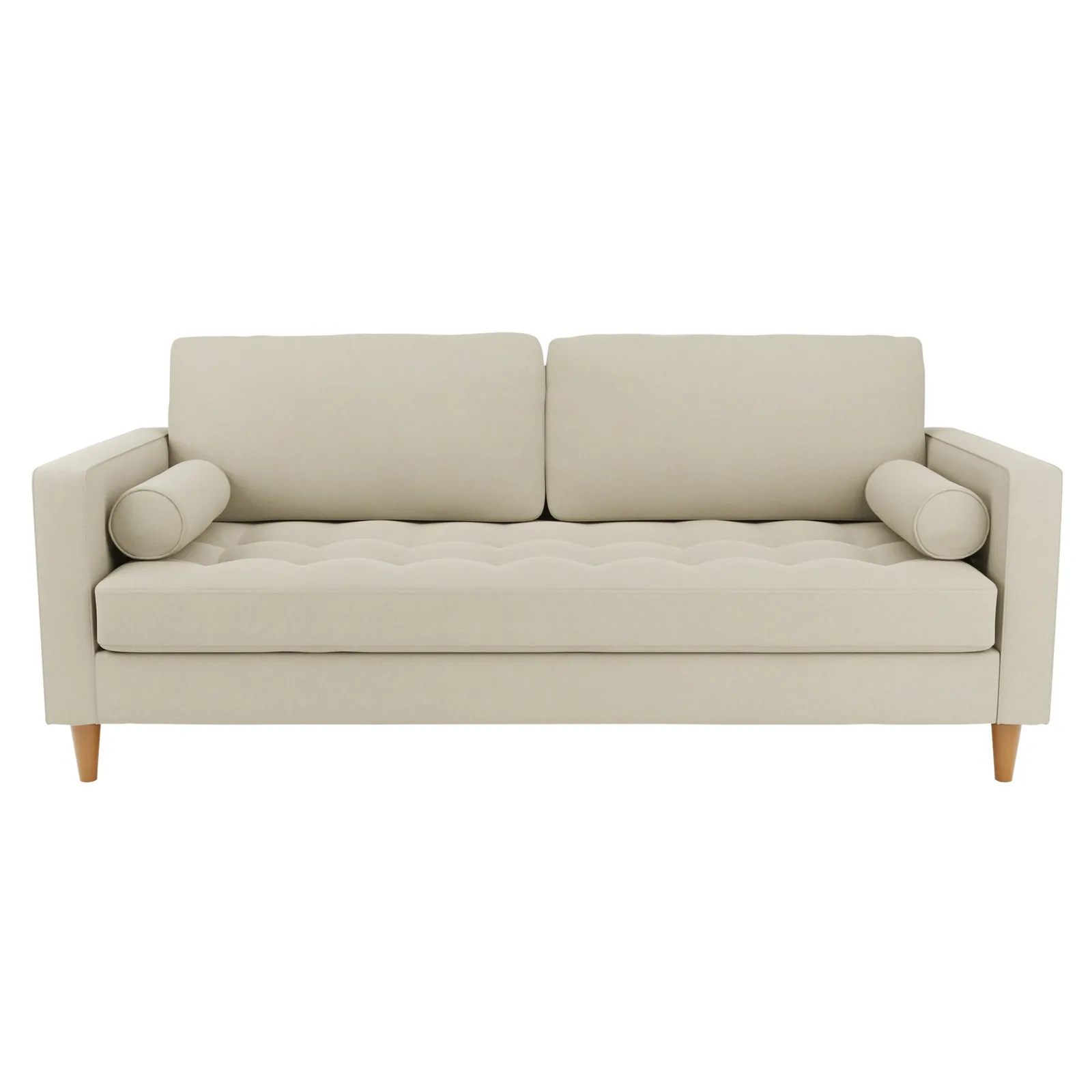 Zoe Flat Weave 3 Seater Sofa Beige