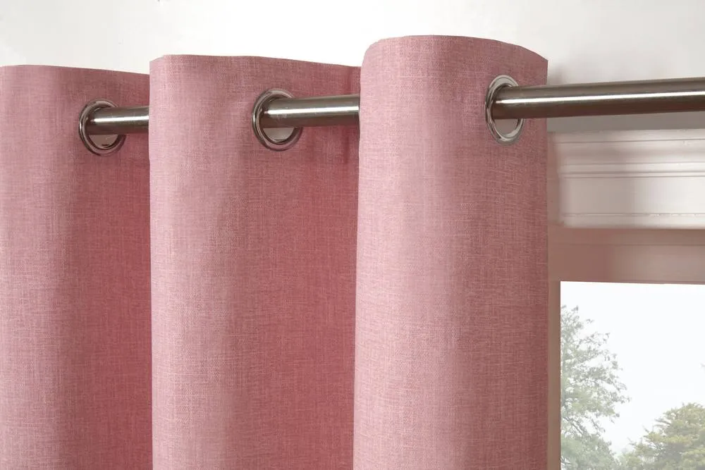 Smart Living Textured Print Eyelet Lined Curtains for Bedroom & Living - 2 Panels in Pink 4