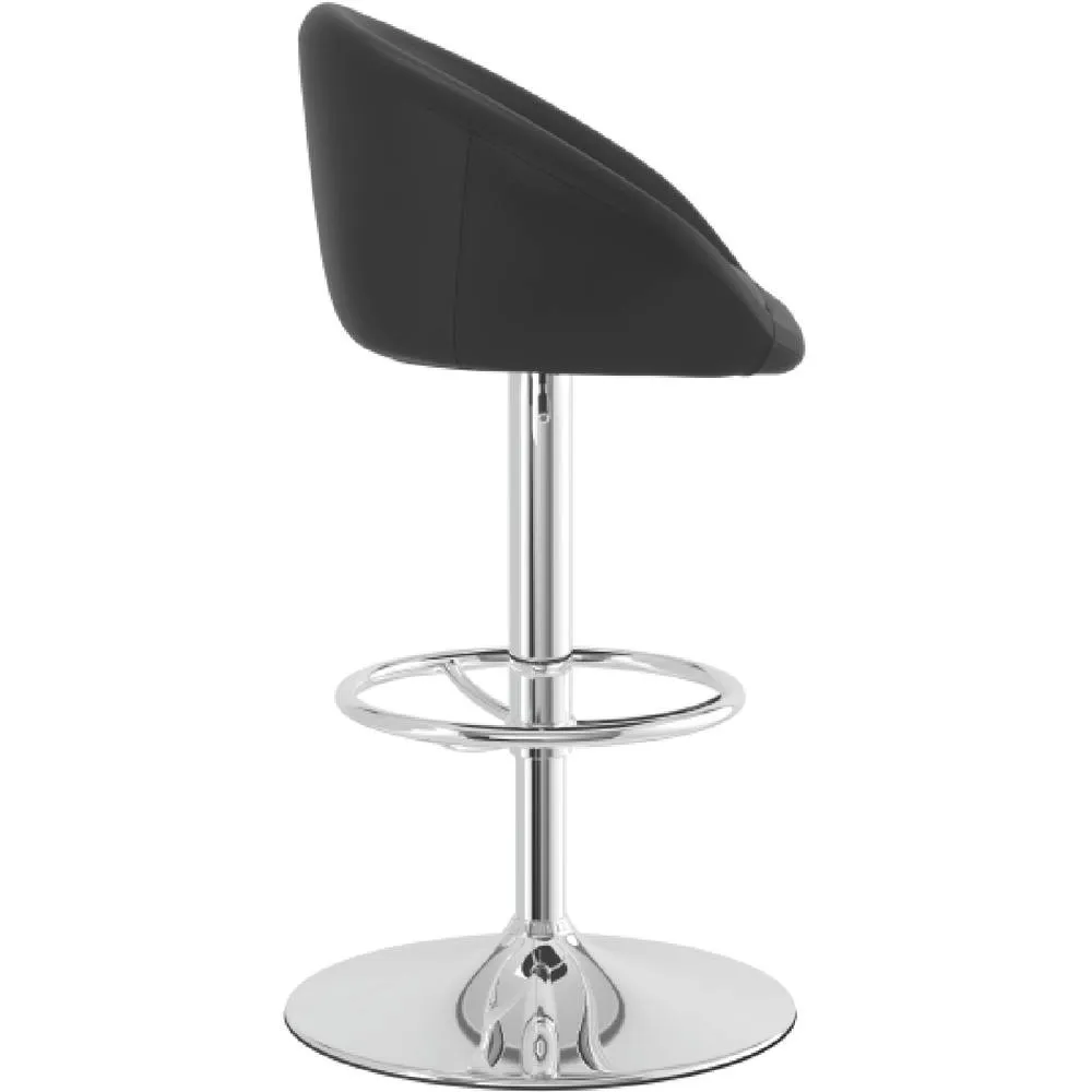 netfurniture Lombardy Kitchen Breakfast Bar Stool - Black Seat Chrome Frame 4