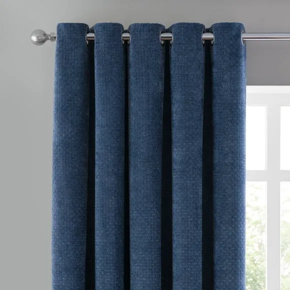 Alayna Chenille Eyelet Curtains (Blackout Available) 1