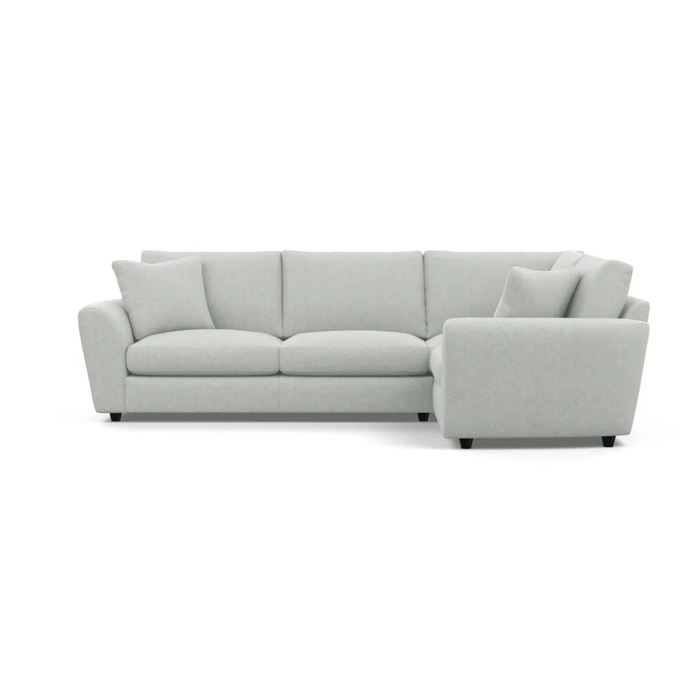 Heal's Snooze Right Hand Facing Corner Sofa Melton Wool Limestone Black Feet 1