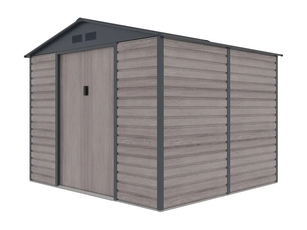 Vente-unique Galvanised Steel Garden Shed - Grey Wood Effect - 7.17 M² - ADELMO 6