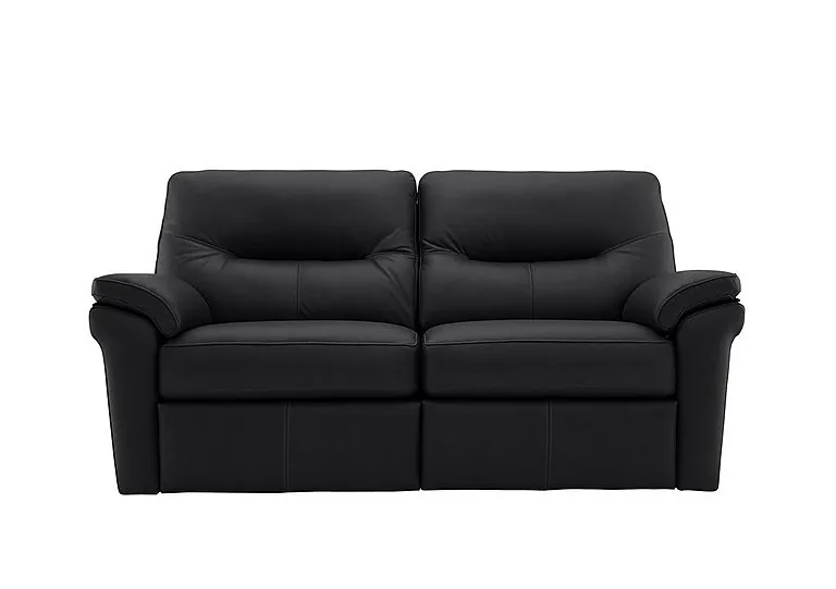 Seattle 2.5 Seater Leather Sofa - No Recliner - Cambridge Black