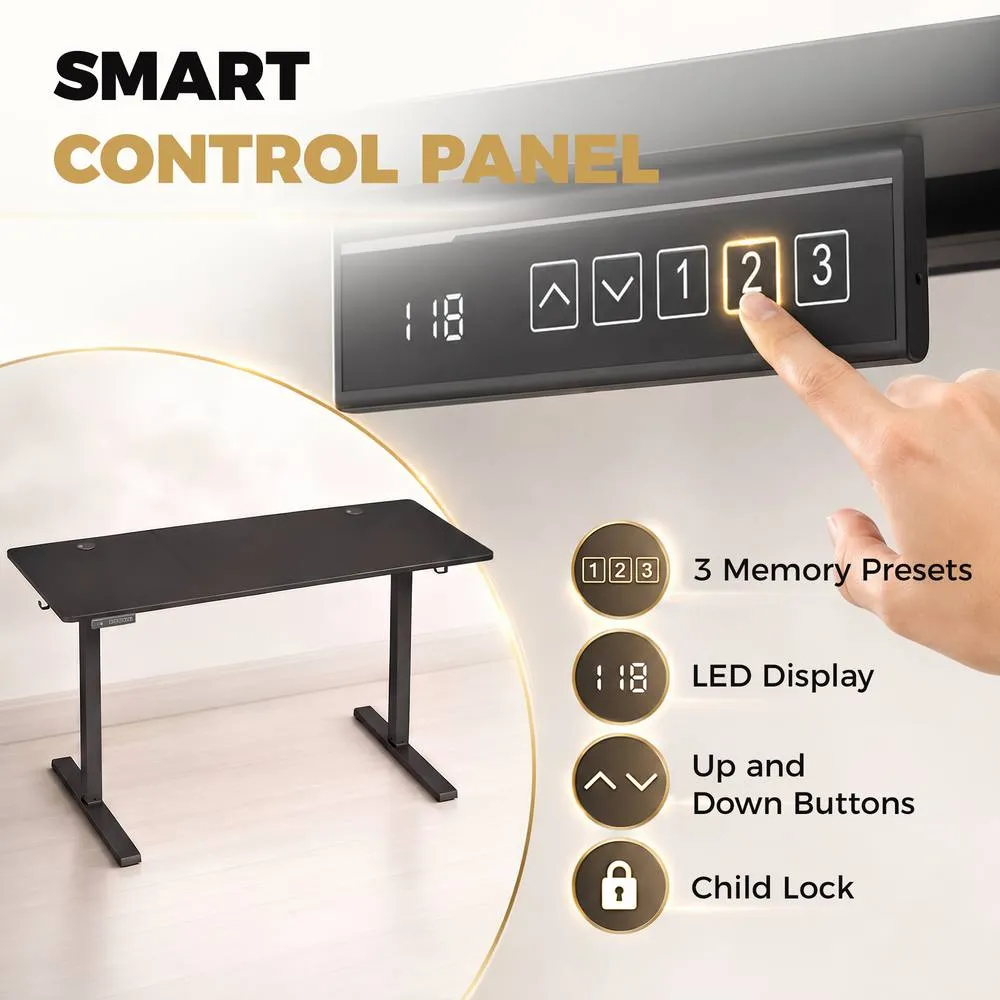 HOMCOM Standing Desk Memory Control Adjustable Black 5
