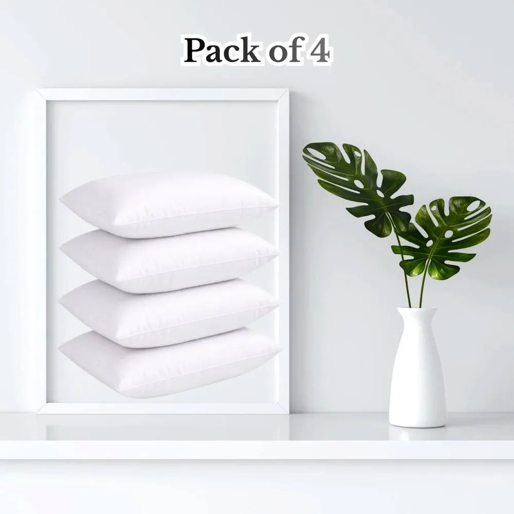 EONLION Pack of 4 Bounce Back Pillow Hollowfibre in White