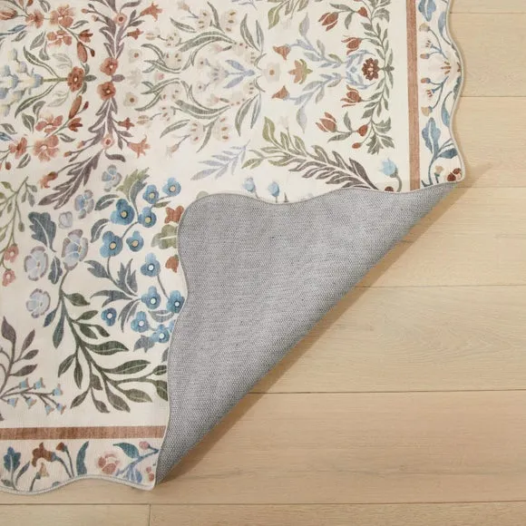 Concept Looms Liberty Botanical Scalloped Washable Rug 3