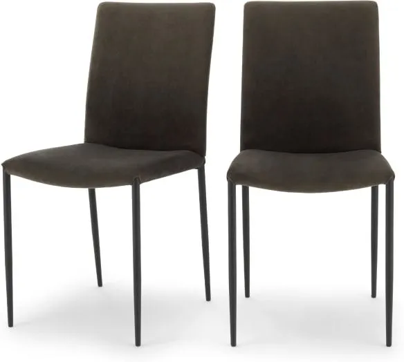 Set of 2 Braga Dining Chairs, Otter Grey Velvet