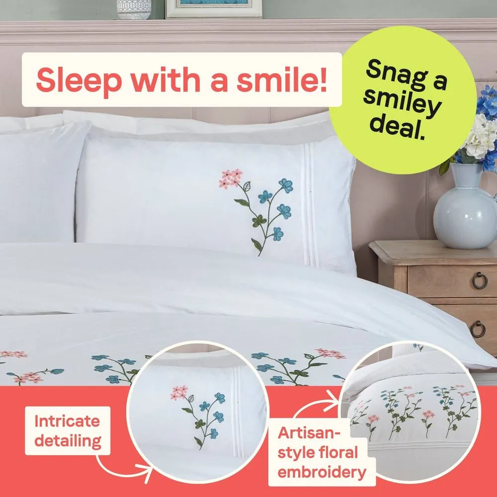 Rapport Home Gardenia Floral Polycotton Duvet Cover Set with Pillowcase 2