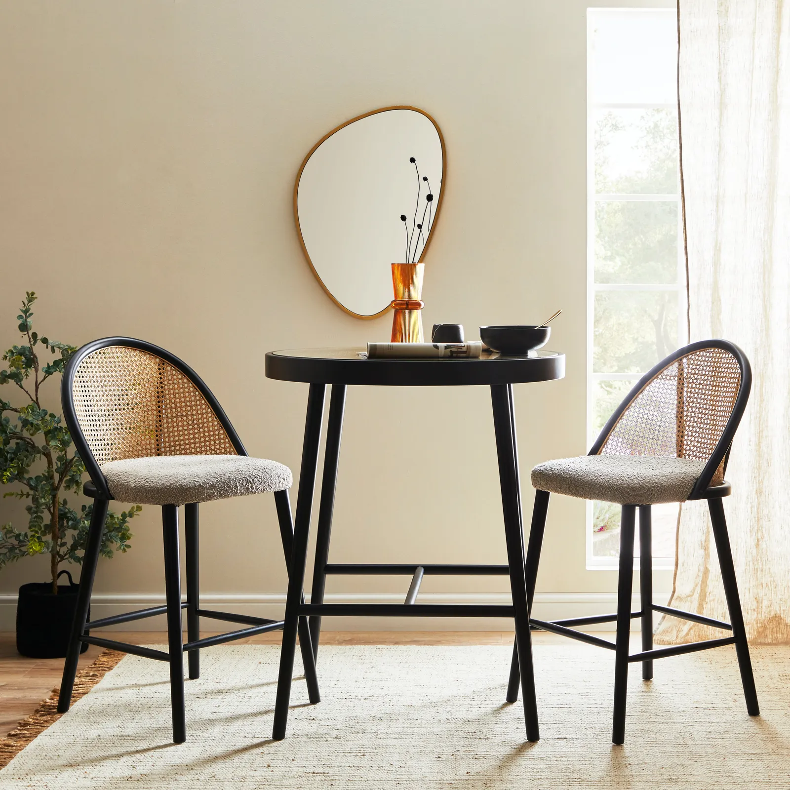 Franco Cane Bar Table Black
