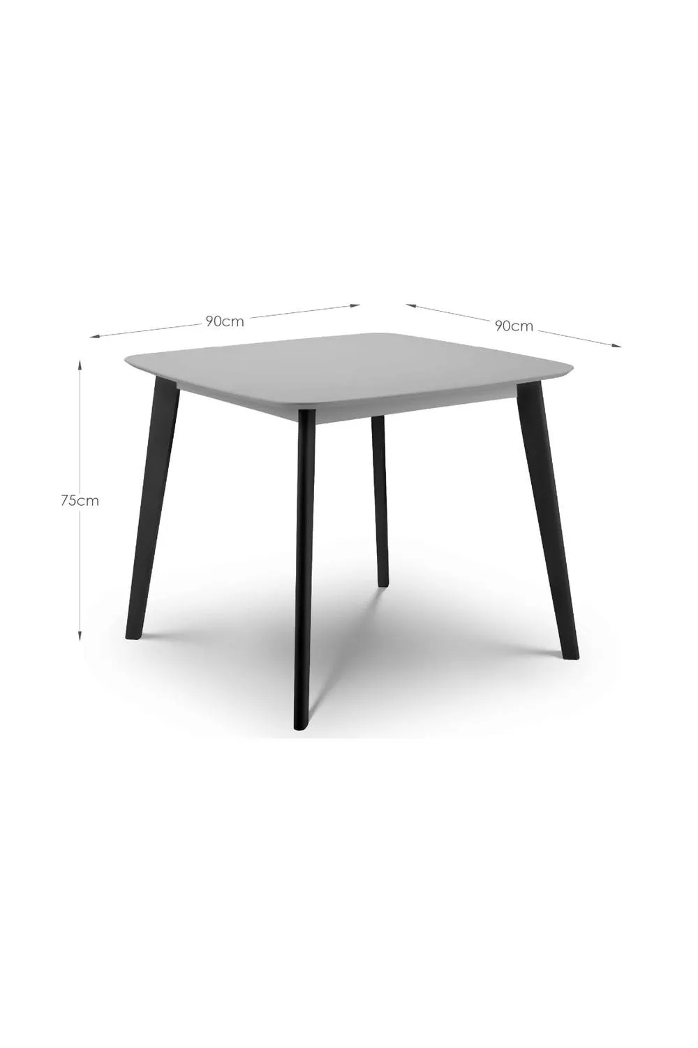Julian Bowen Casa Square 4 Seater Dining Table in Grey 6
