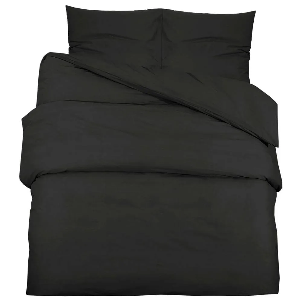 Berkfield Home Duvet Cover Set Black 140x200 cm Light-weight Microfiber
