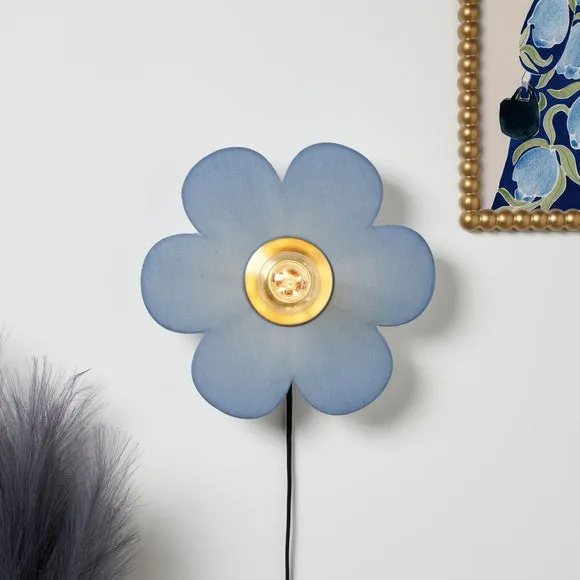 Flower Fabric Plug In Wall Light 1