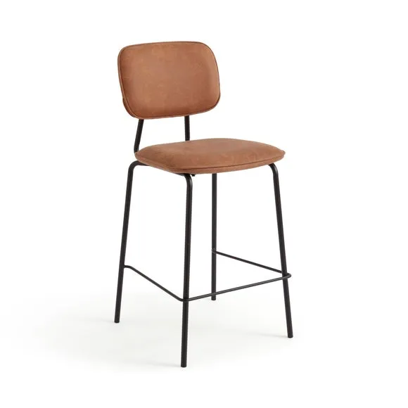 Barker Counter Height Barstool, Faux Leather 5