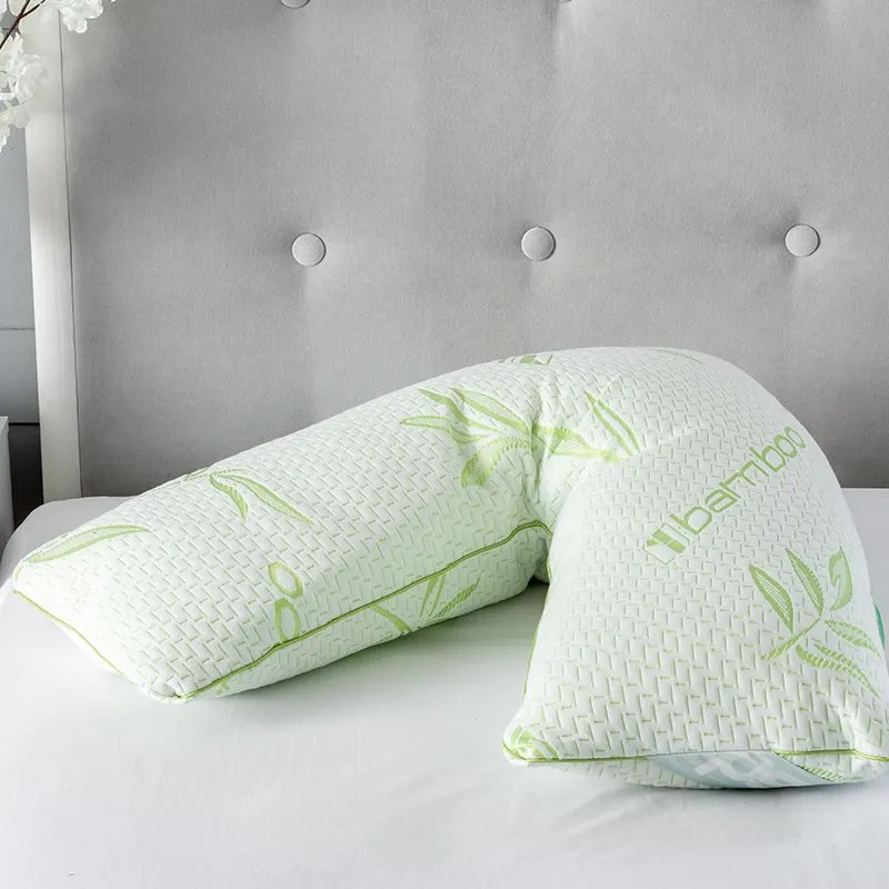 Snug City Memory Foam V Shape Pillow Orthopedic Maternity Support Soft Cover in Green