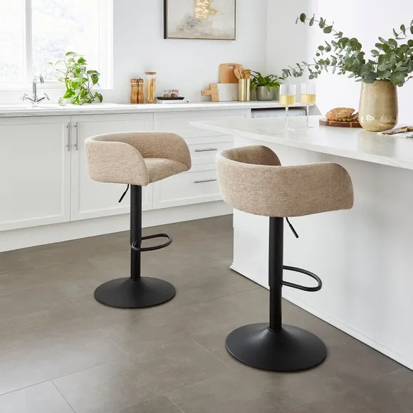 Talullua Height Adjustable Bar Stool, Luxe Chenille 2