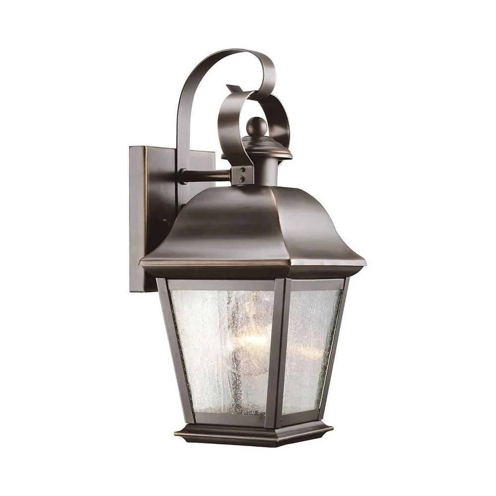 Netlighting Mount Vernon Small Wall Lantern Old Bronze IP44 in Brown