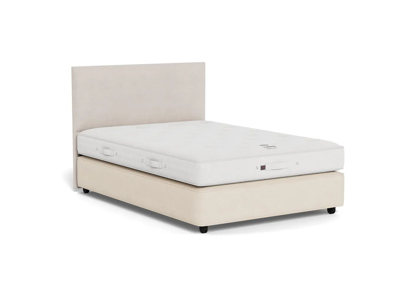 Vispring Elite Medium Tension Divan Double Tk590 Chain Weave Fawn 750 Castors
