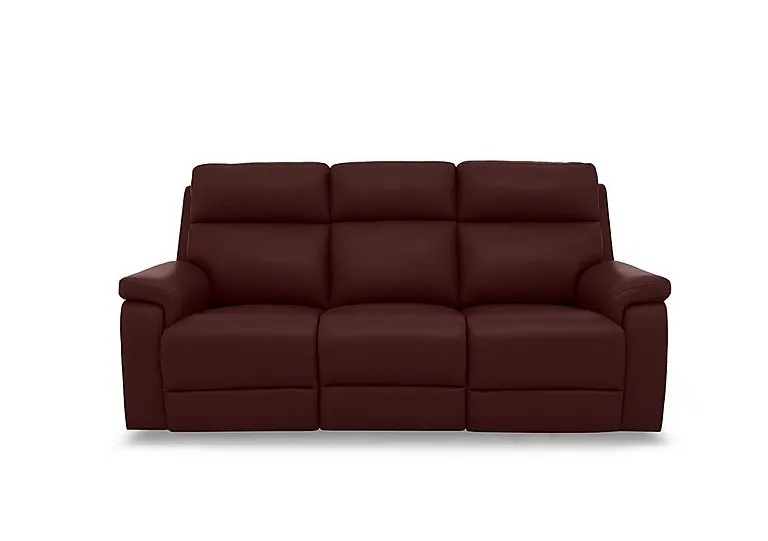 Raven Leather 3 Seater Sofa - Montana Ruby