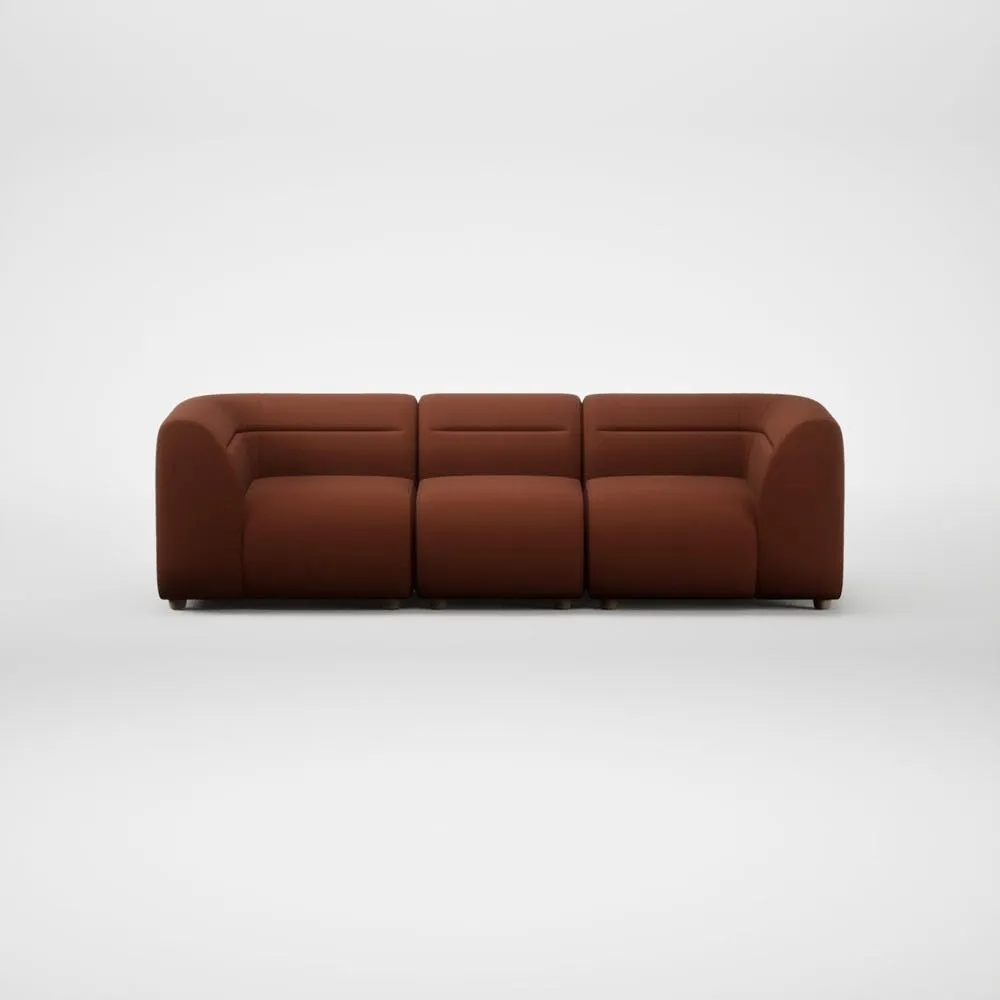 Heal's Lilli 3 Seater Sofa Smart Cotton Linen Rust Natural Feet