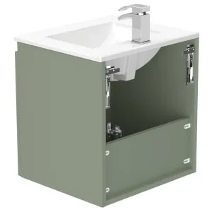 Newland Sage Green Basin Suspended Double Door Unit - 500mm 2