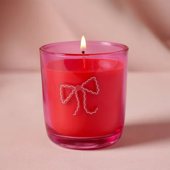 Raspberry Blossom Raspberry & Lychee Bow Candle 2