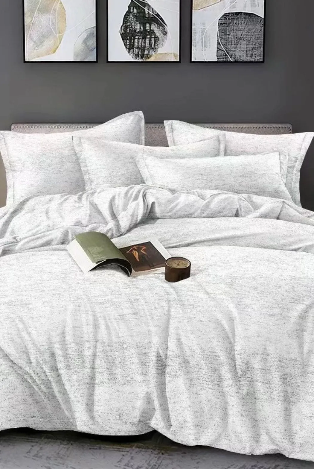 Ezysleep Silver Marl Printed Duvet Set