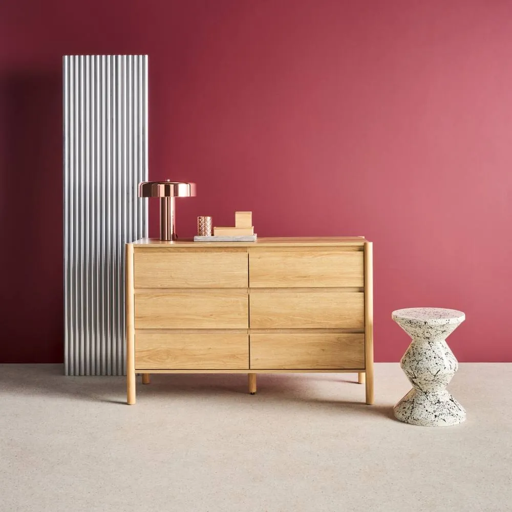 sweeek Wood decor chest with 6 drawers in Beige