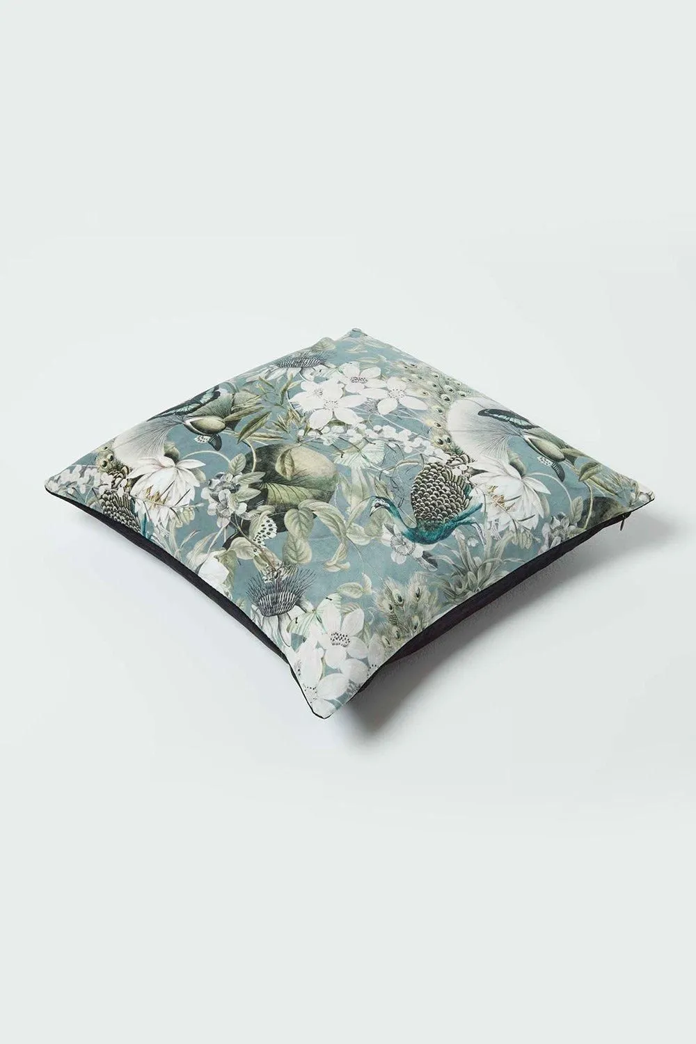 Homescapes Floral Butterfly Garden Grey Cushion 46 x 46 cm 5