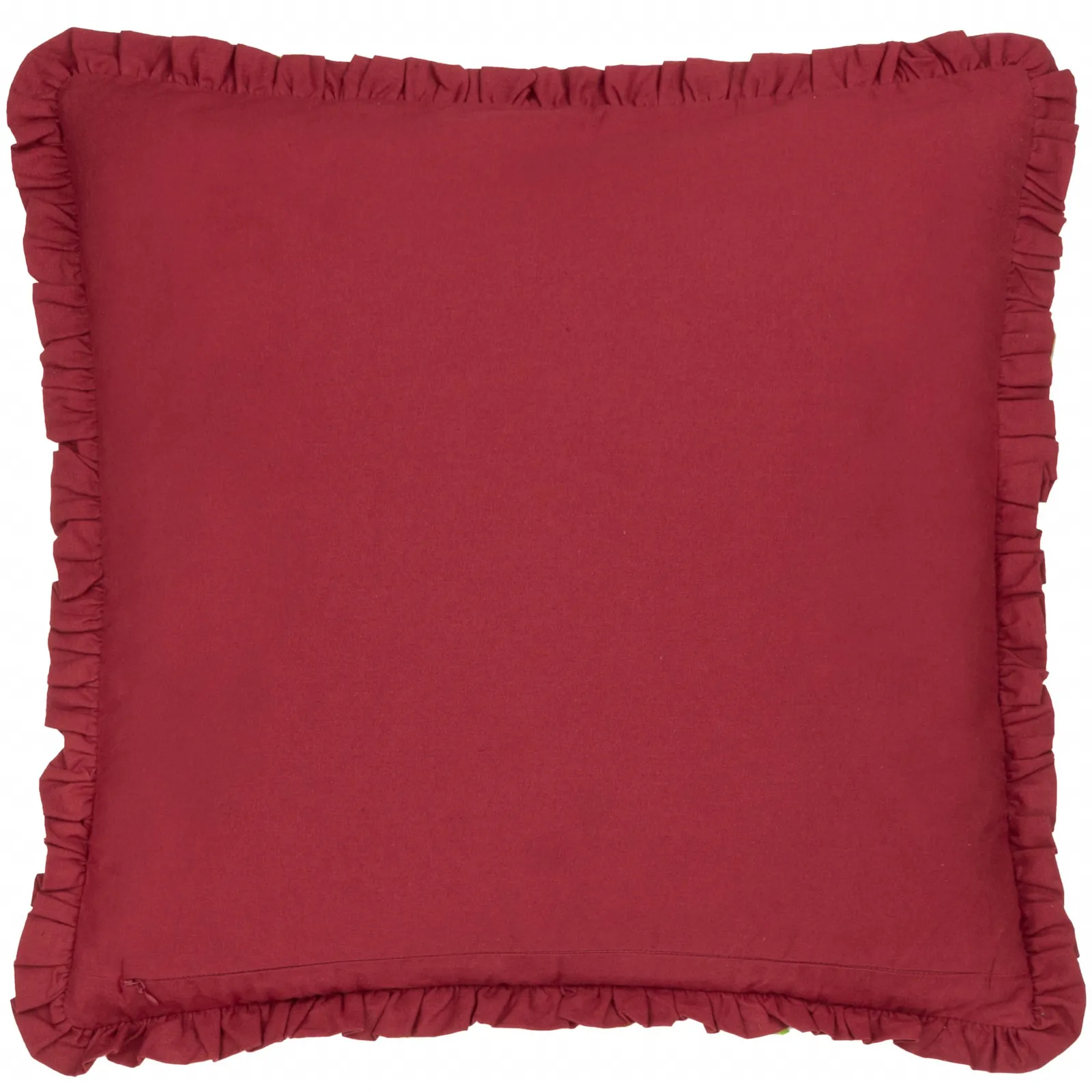 Paoletti Henderson Embroidered 100% Cotton Cushion in Red 3