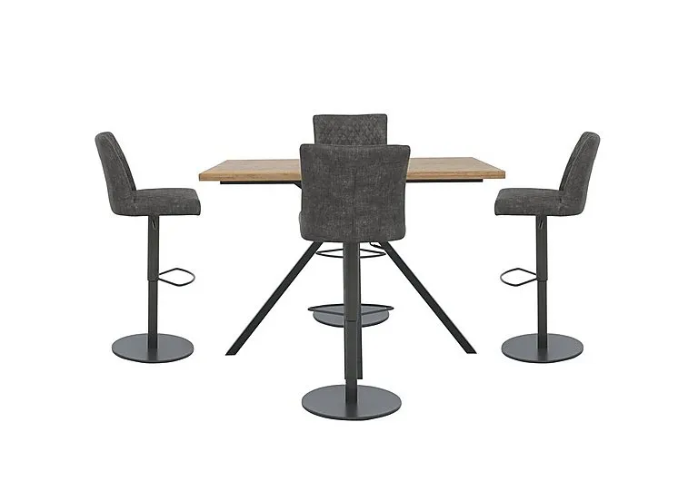 Earth Large Table and 4 Swivel Bar Stools