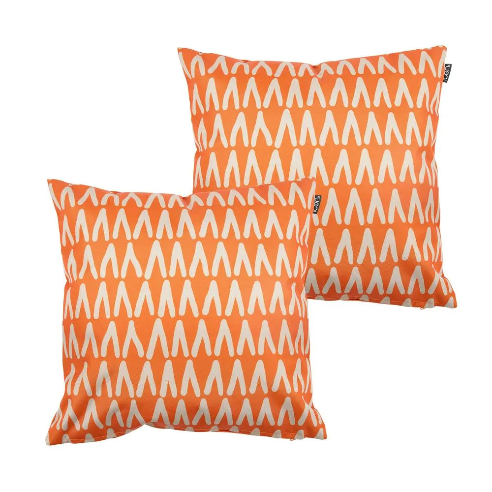 icon Mark Making Scatter Cushion Khaki 43x43cm Set of 2 in Burnt Orange