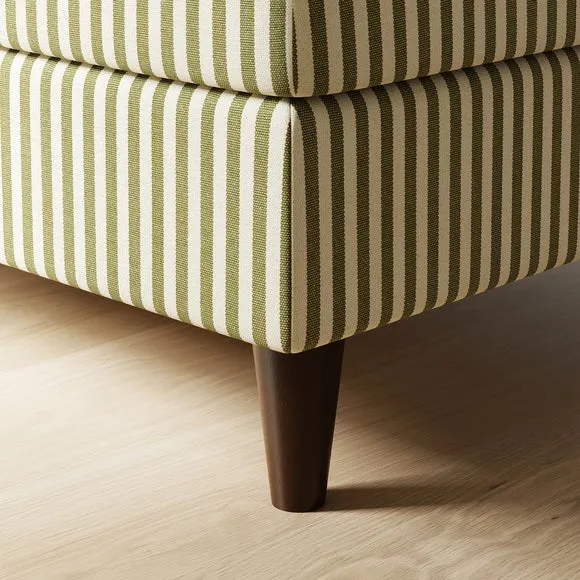 Zoe Pinstripe Fabric Square Storage Footstool 5
